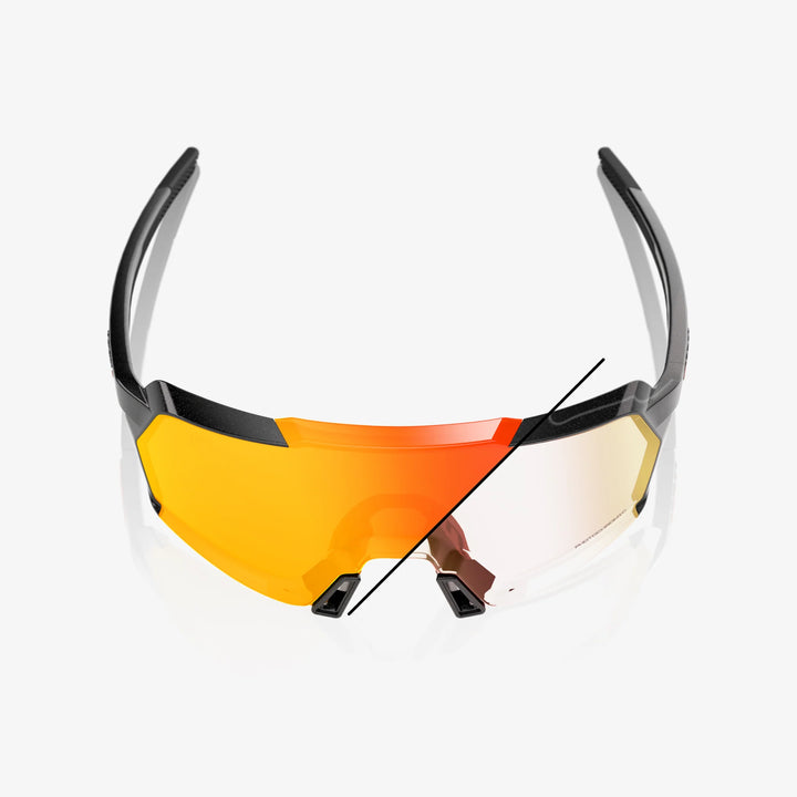 KORBIN Gloss Metallic Black Orange Flash Mirror Photochromic Lens