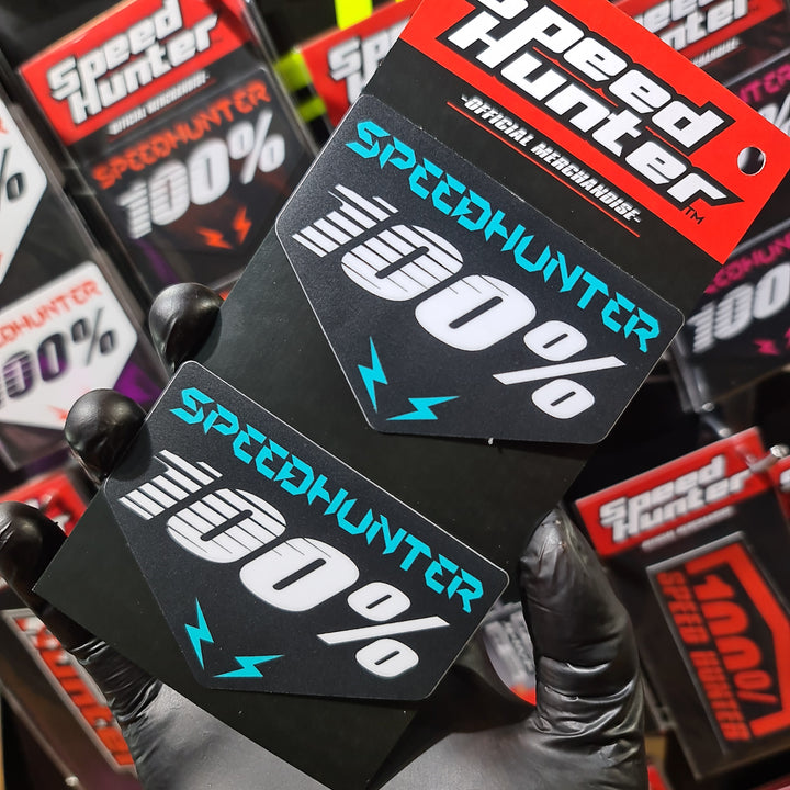 SPEED HUNTER  x 100% - CYAN- STICKER