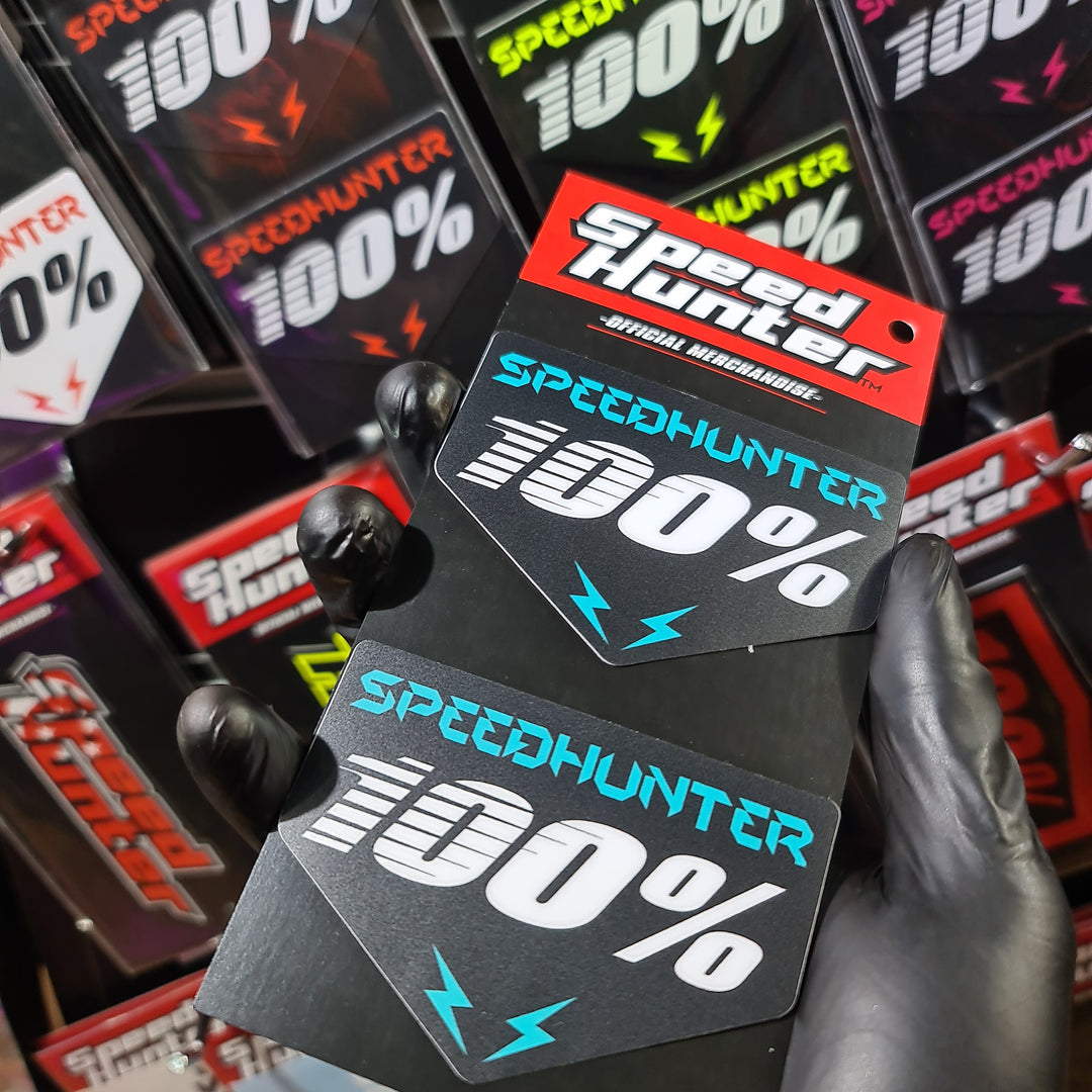 SPEED HUNTER  x 100% - CYAN- STICKER