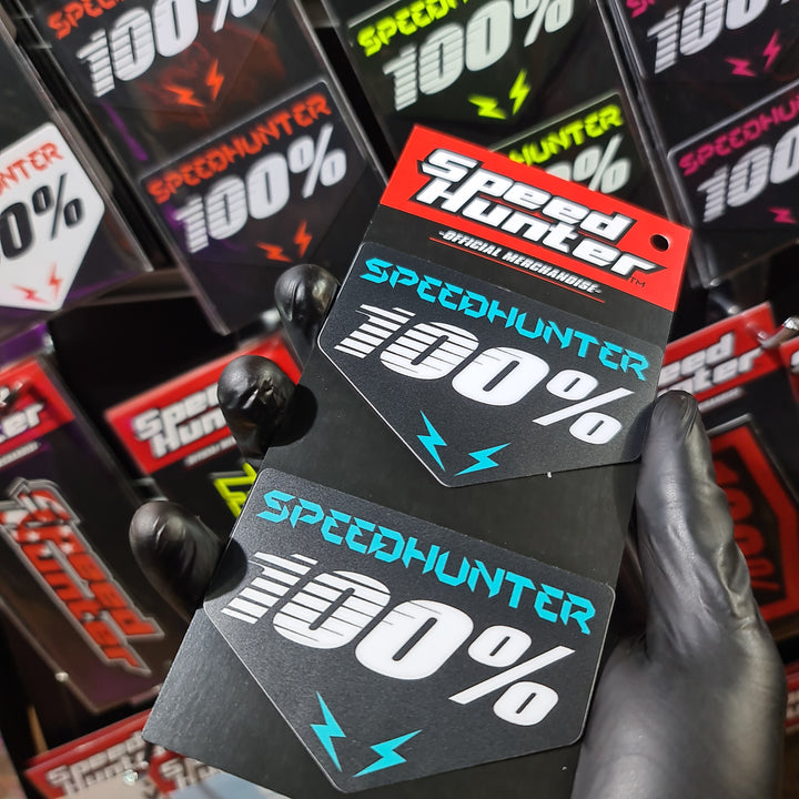 SPEED HUNTER  x 100% - CYAN- STICKER