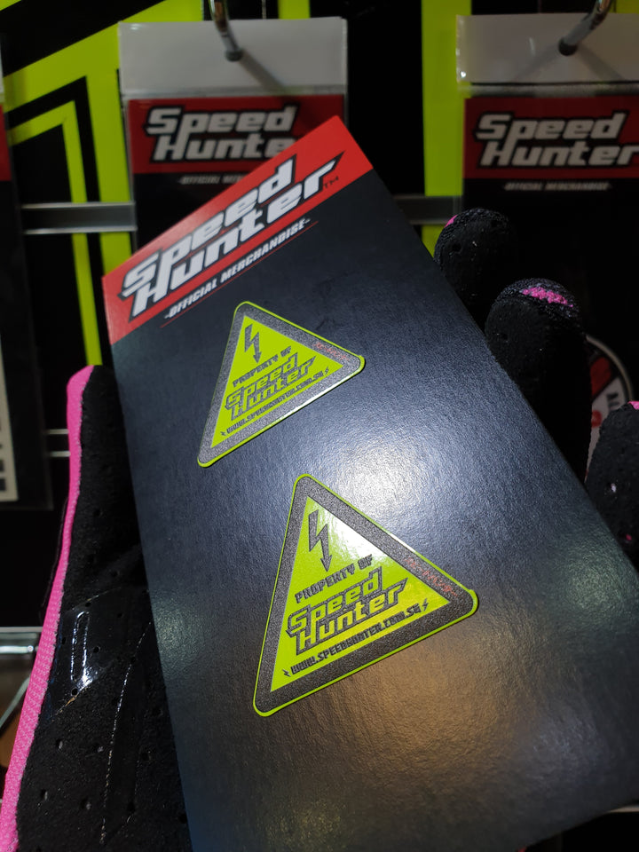 SPEED HUNTER - MINI WARNING STICKER NEON YELLOW