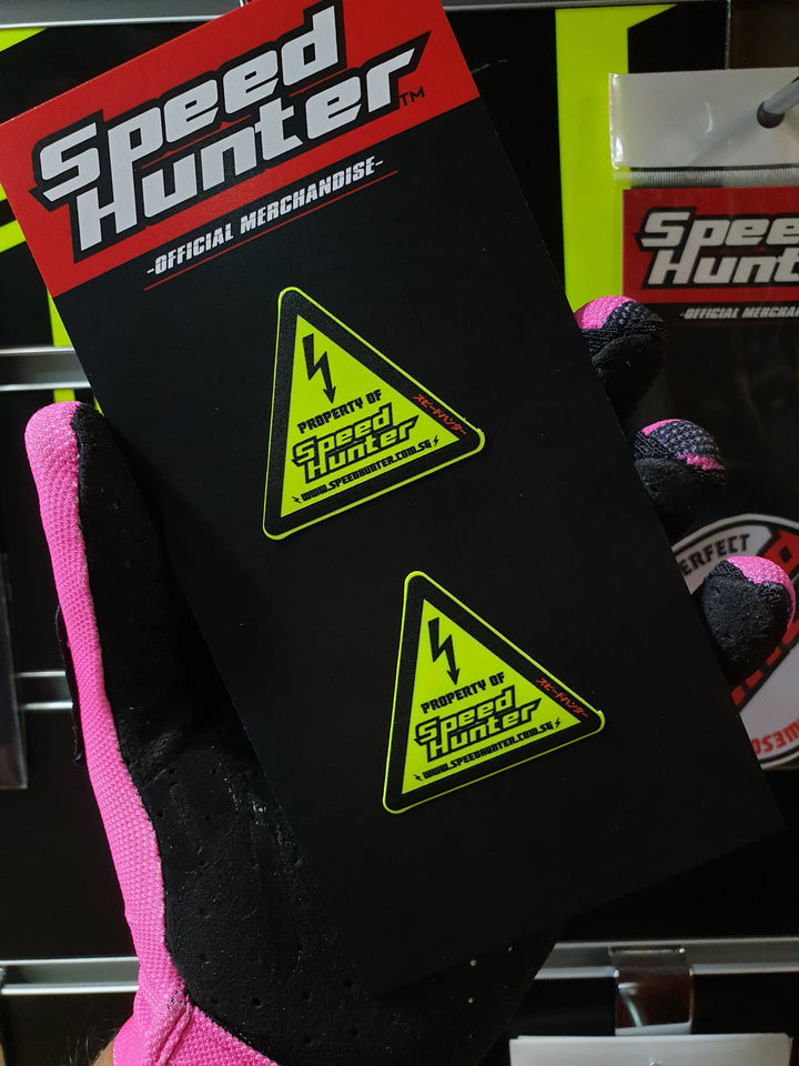 SPEED HUNTER - MINI WARNING STICKER NEON YELLOW