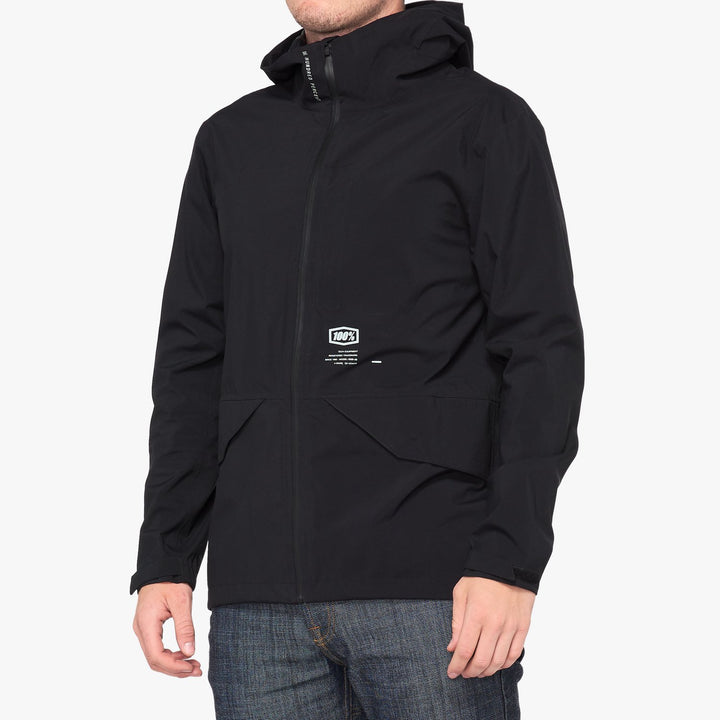100% - HYDROMATIC PARKA LIGHTWEIGHT WATERPROOF JACKET - BLACK