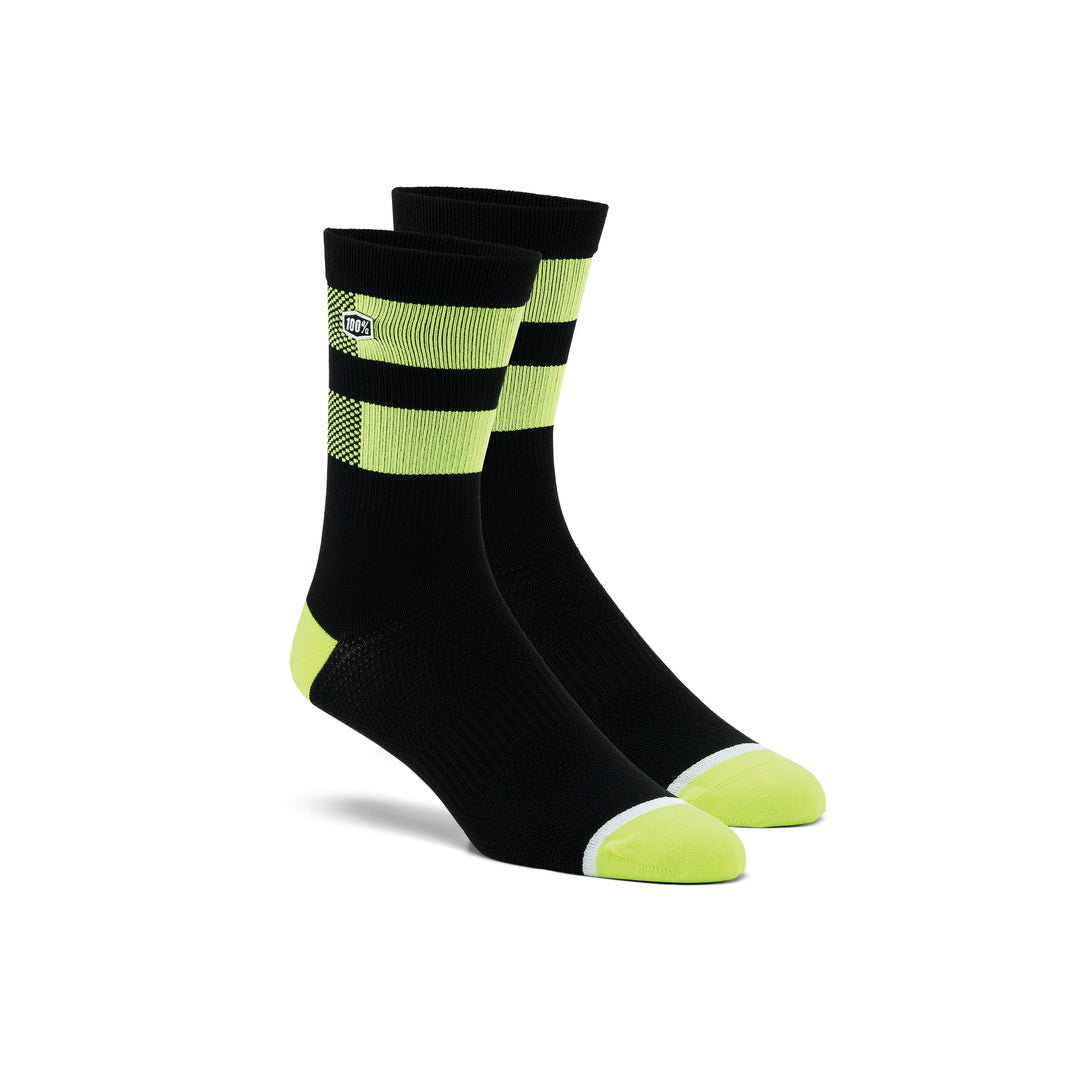 FLOW Performance MTB Socks Black/Fluo Yellow