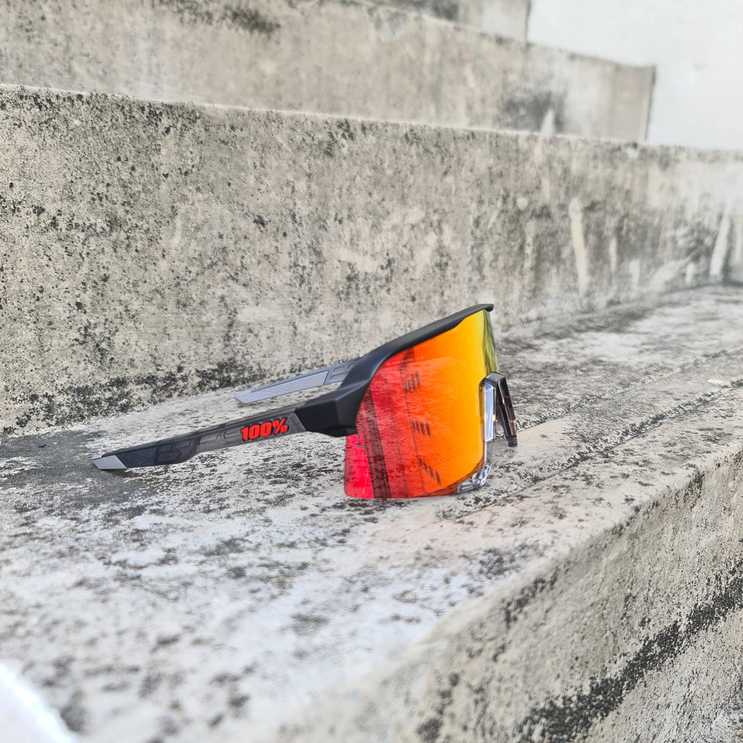 S3 MATT BLACK / TRANSLUCENT GREY - HIPER RED LENS