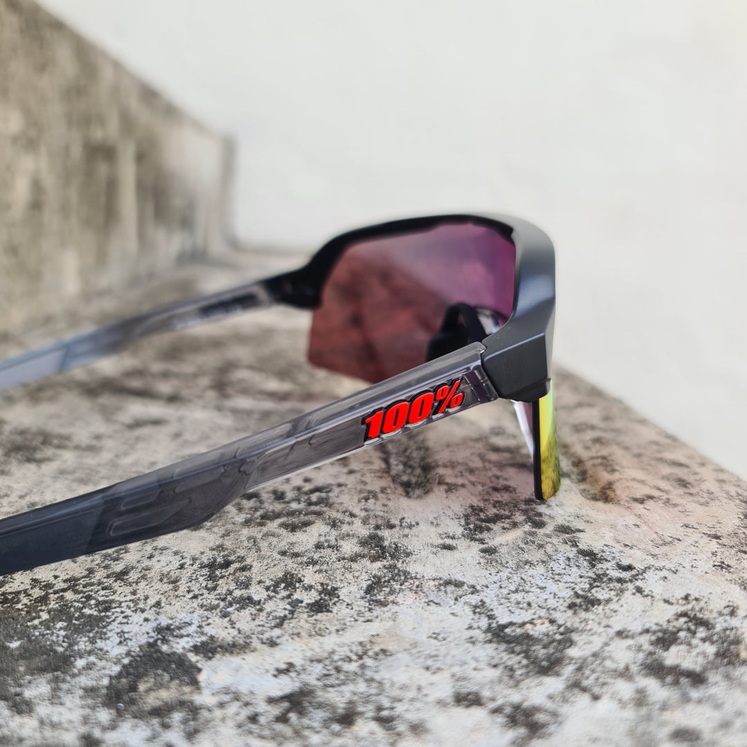 S3 MATT BLACK / TRANSLUCENT GREY - HIPER RED LENS