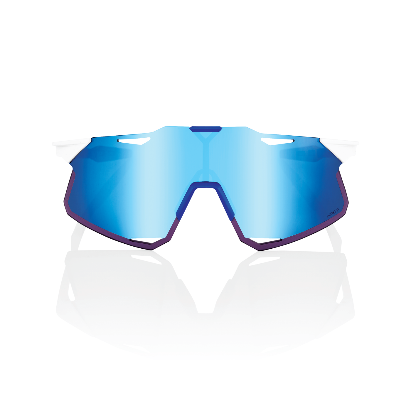 HYPERCRAFT  TotalEnergies Team Matte White / Metallic Blue - HiPER Blue Multilayer Mirror Lens