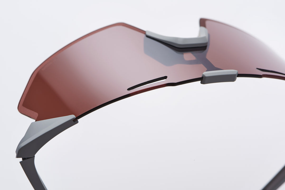 HYPERCRAFT SQ  Matte Stone Grey - HiPER Crimson Silver Mirror Lens