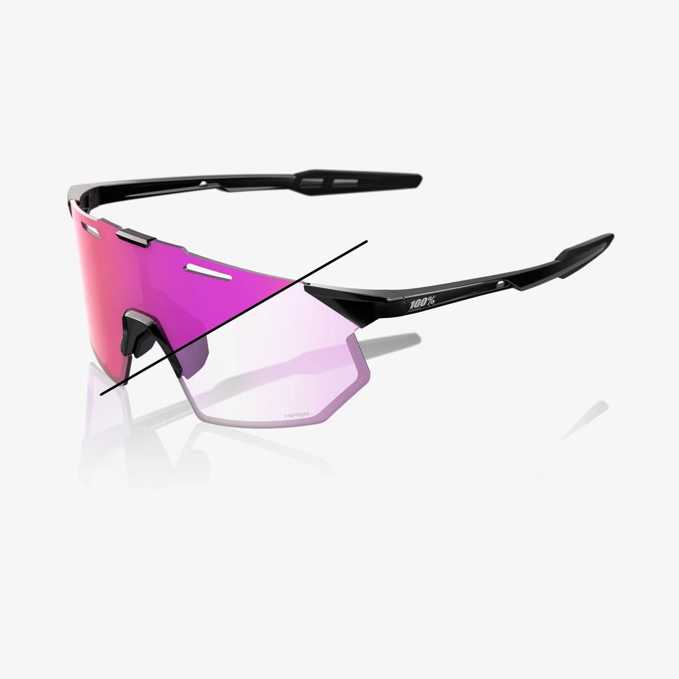 HYPERCRAFT® SQ Gloss Black Purple Mirror Photochromic Lens