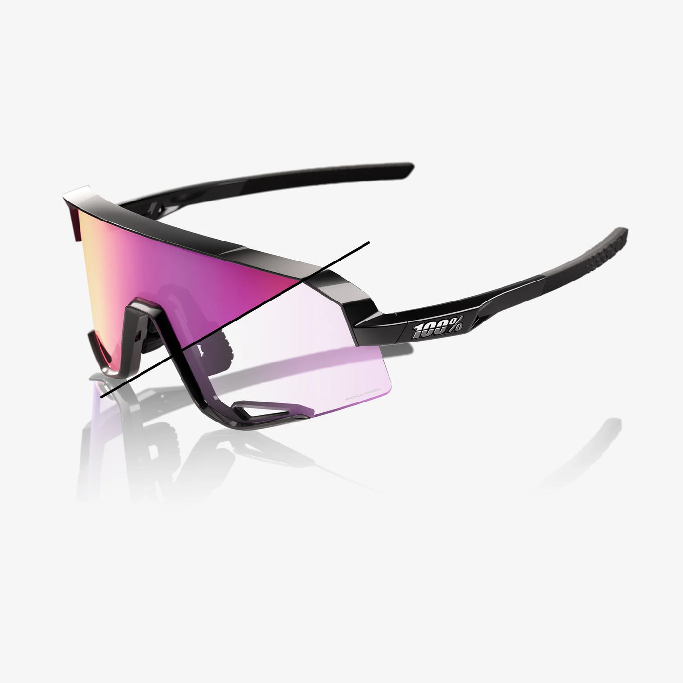 SLENDALE Gloss Black Purple Mirror Photochromic Lens