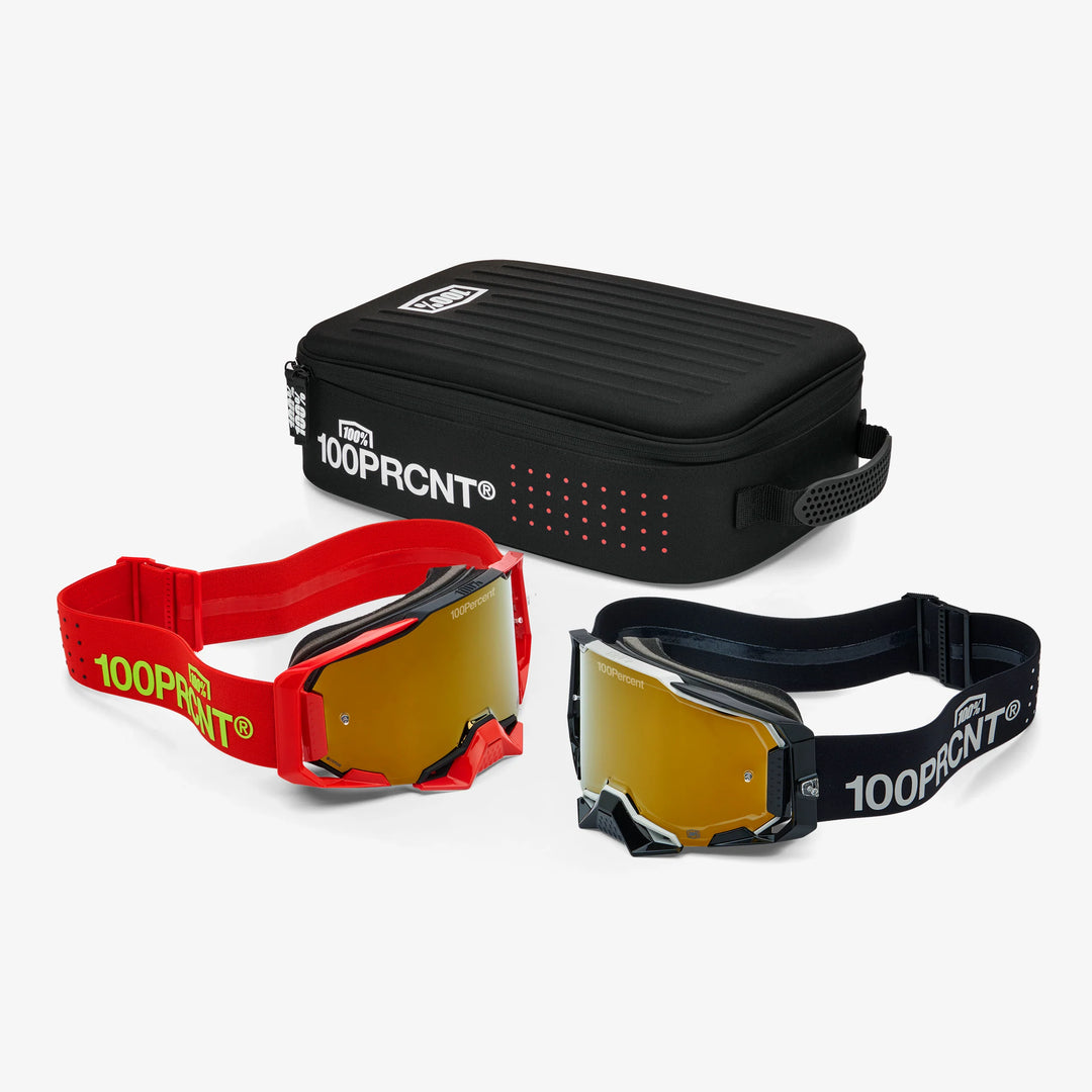 DUAL ARMEGA® Racer Pro Pack Black/Red True Gold Mirror Lens With Goggle Case