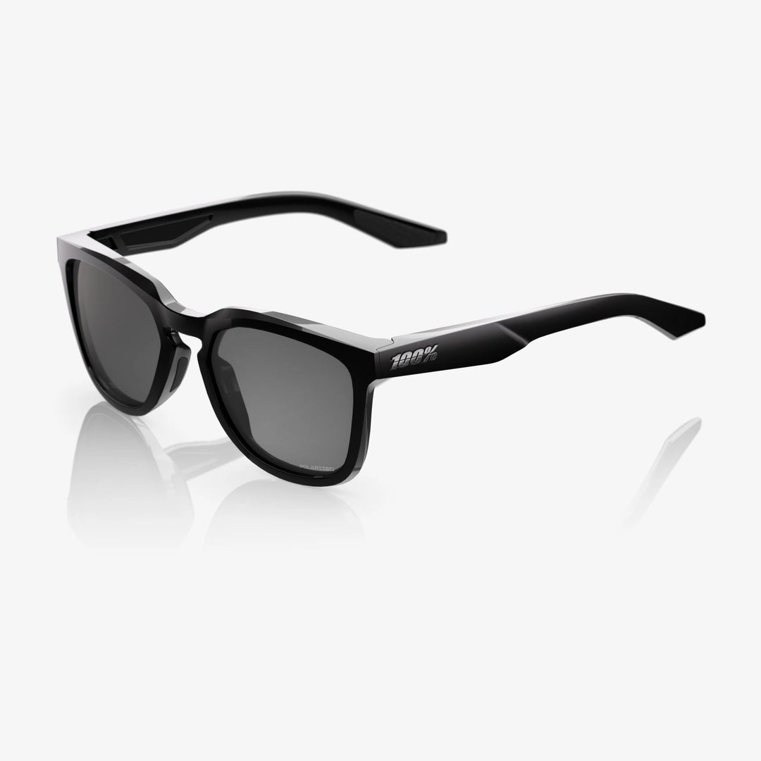 HUDSON Polished Black Polarized Grey Lens