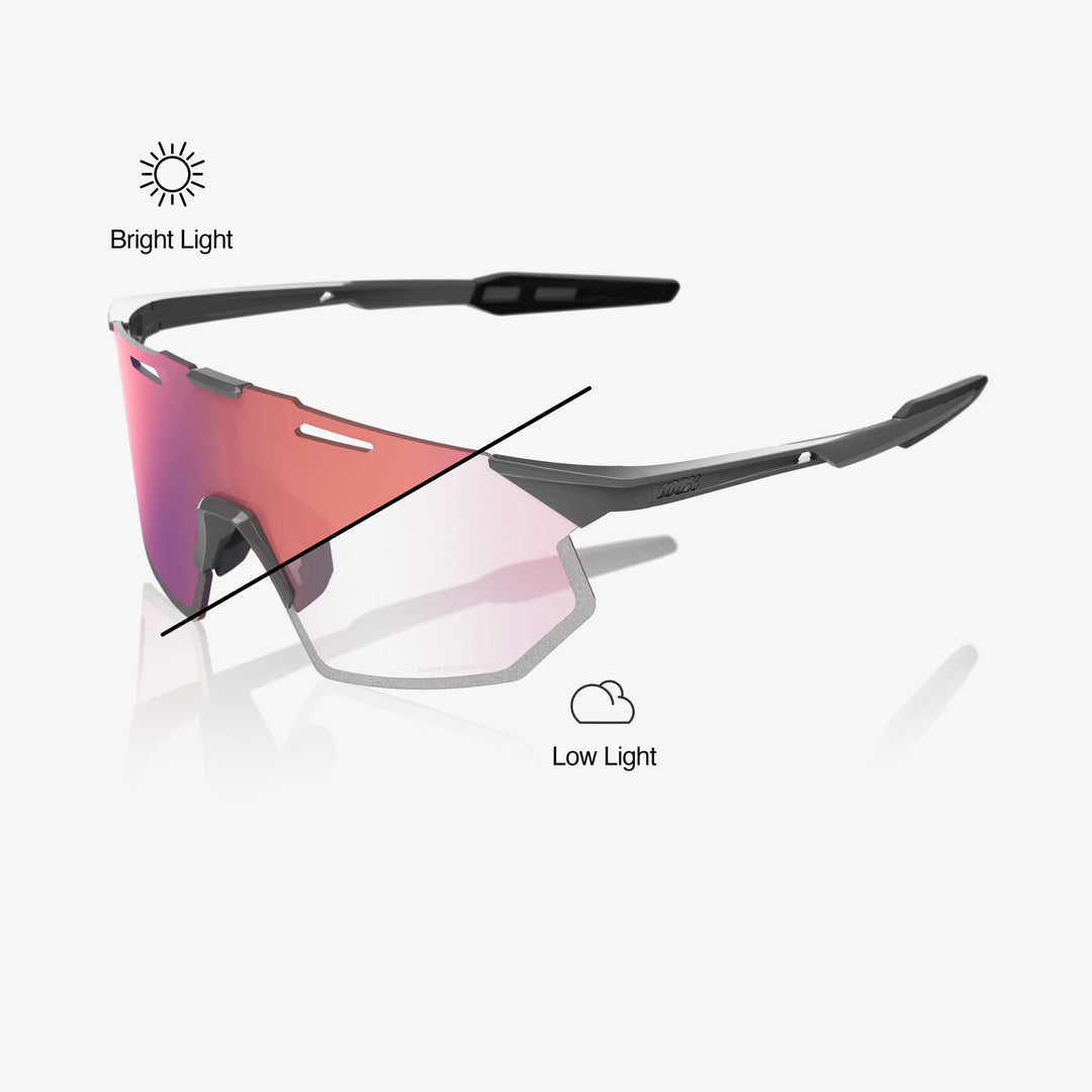 HYPERCRAFT® SQ Gloss Light Grey Photochromic Rose Gold Mirror Lens