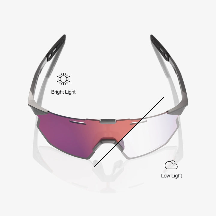 HYPERCRAFT® SQ Gloss Light Grey Photochromic Rose Gold Mirror Lens