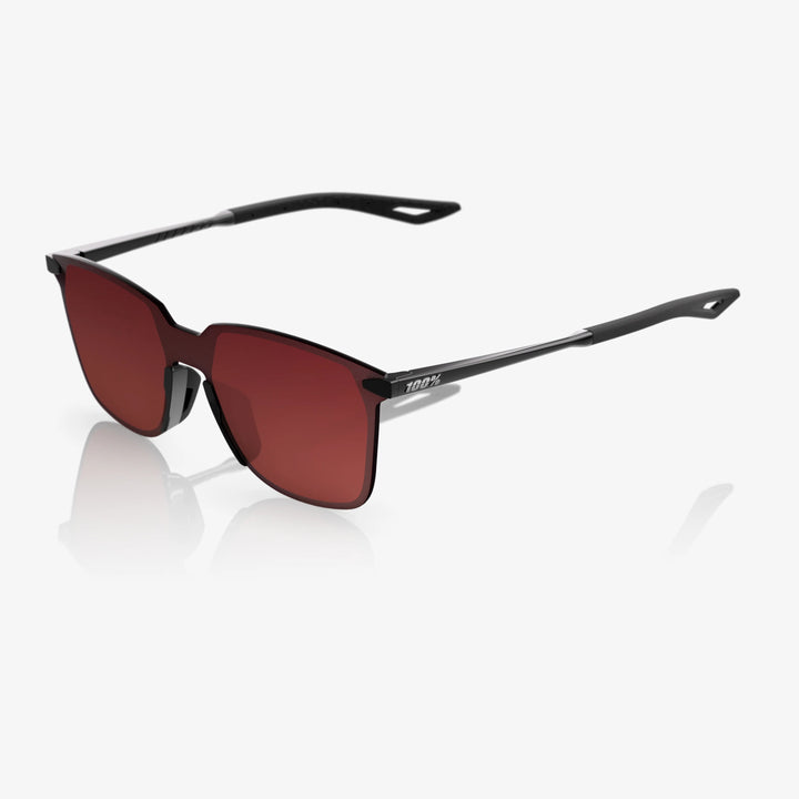 LEGERE™ SQUARE Polished Black Gradient Brown/Red Lens