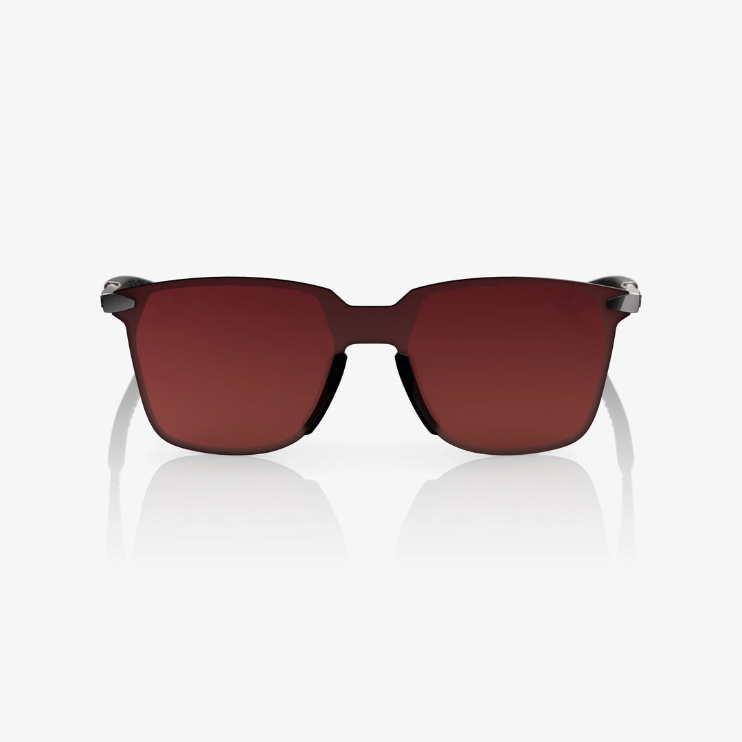 LEGERE™ SQUARE Polished Black Gradient Brown/Red Lens