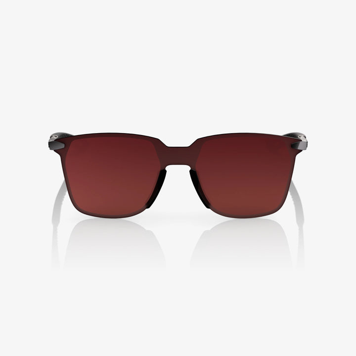 LEGERE™ SQUARE Polished Black Gradient Brown/Red Lens