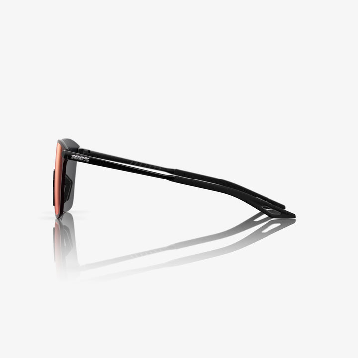 LEGERE™ SQUARE Polished Black Gradient Brown/Red Lens