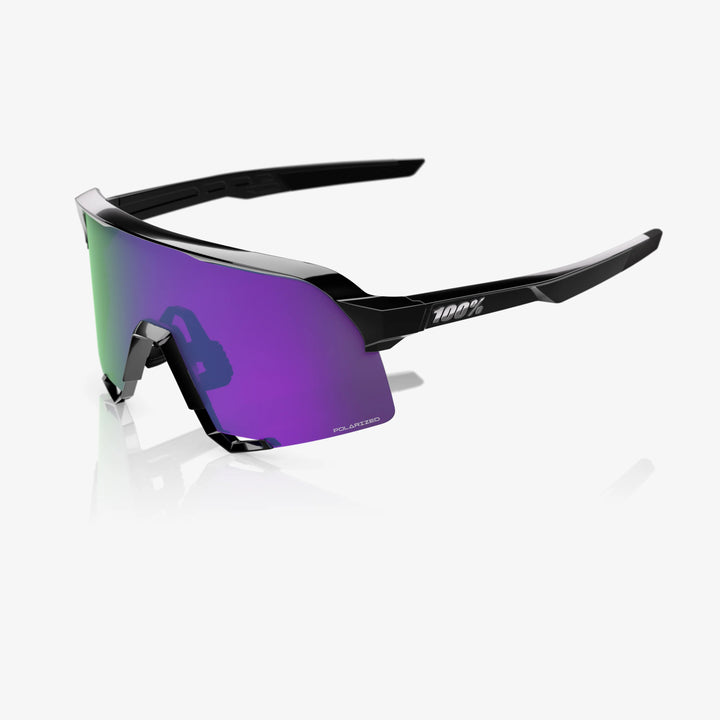 S3™ Polished Black HiPER® Polarized Lavender Mirror Lens