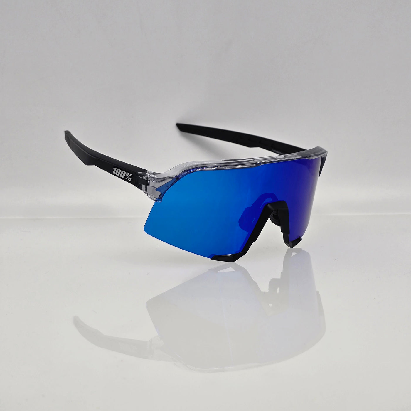 S3 TRANSLUCENT GREY / MATT BLACK - MIRROR BLUE LENS