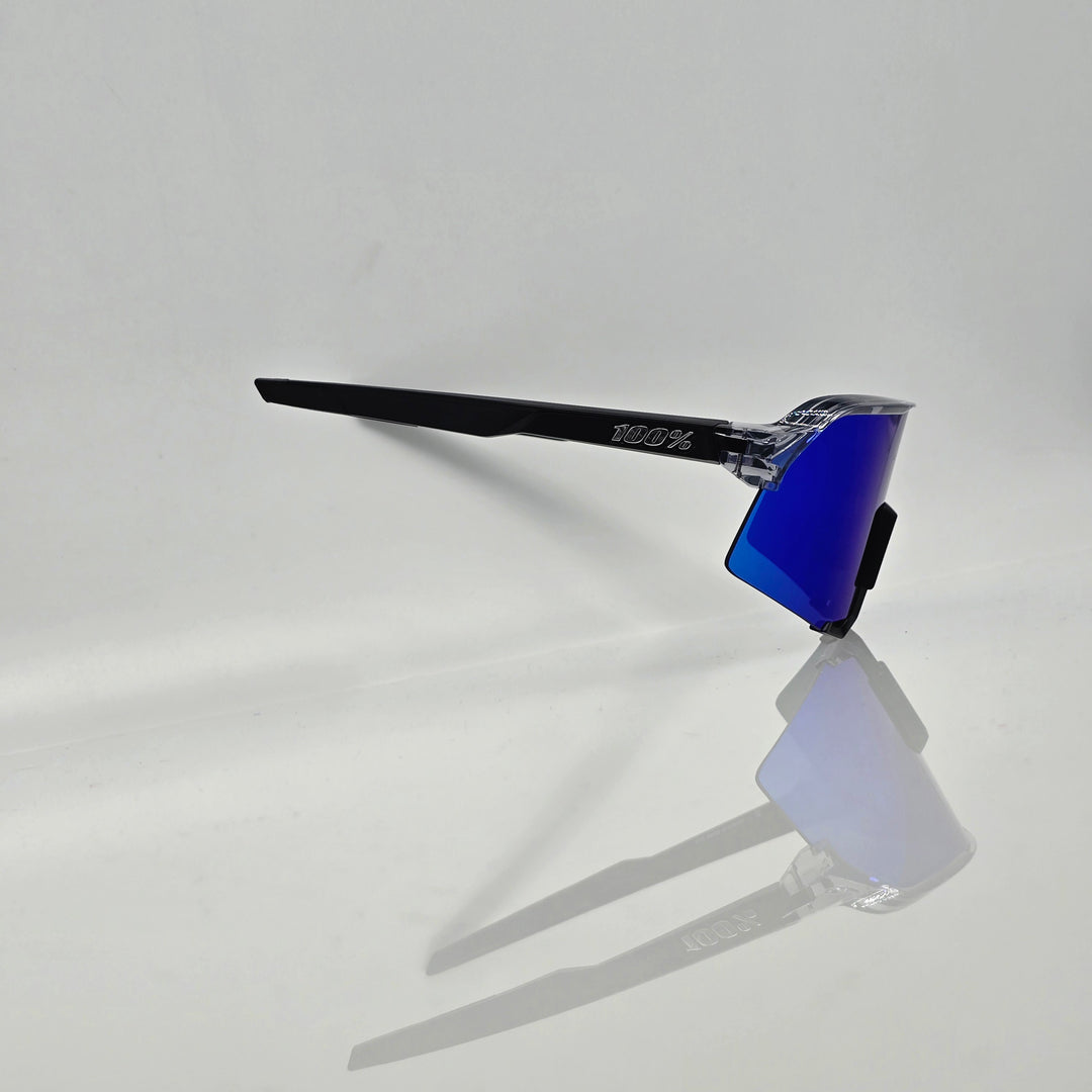 S3 TRANSLUCENT GREY / MATT BLACK - MIRROR BLUE LENS
