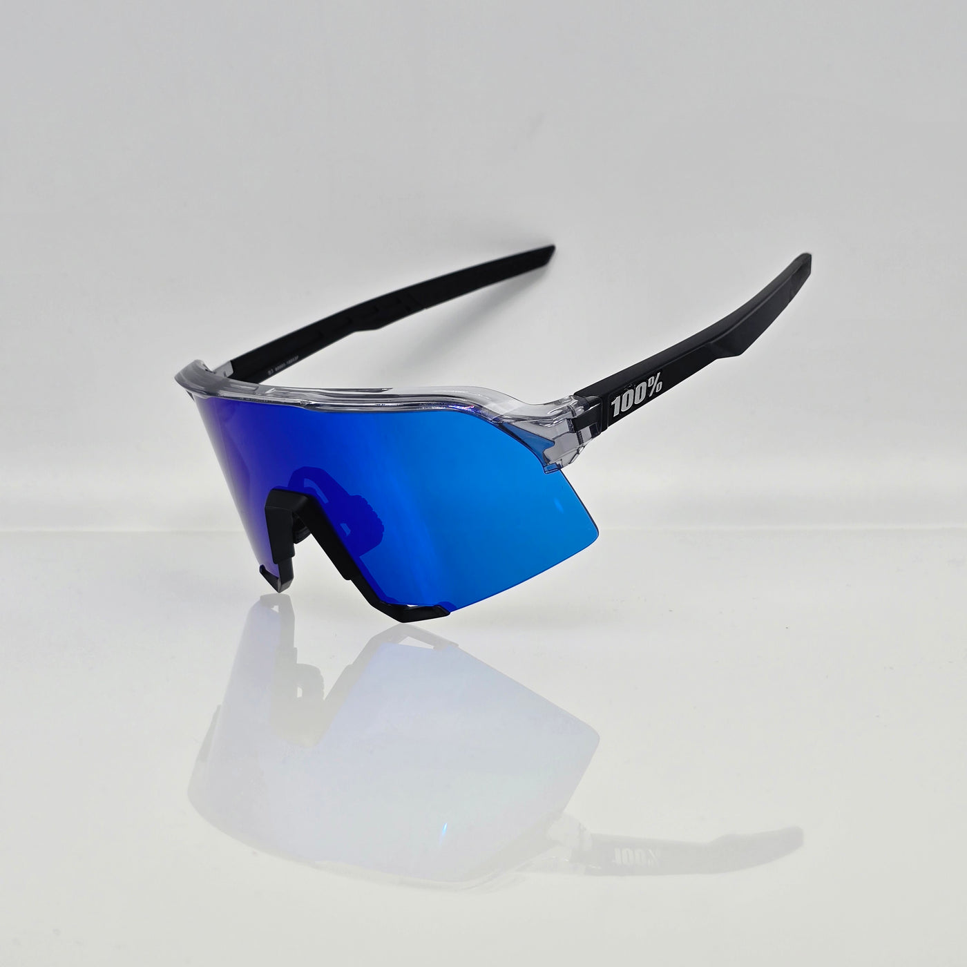 S3 TRANSLUCENT GREY / MATT BLACK - MIRROR BLUE LENS