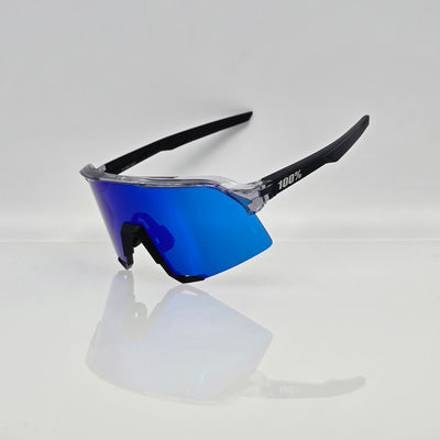 S3 TRANSLUCENT GREY / MATT BLACK - MIRROR BLUE LENS
