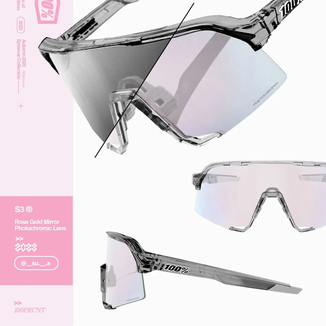 S3  Polished Translucent Grey - Rose Photochromic Lens
