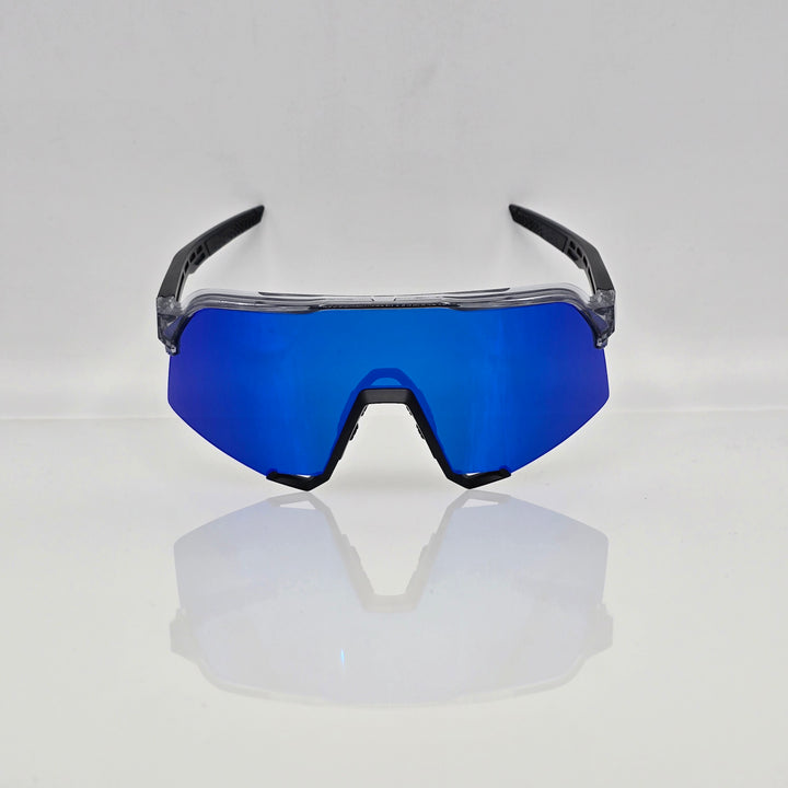 S3 TRANSLUCENT GREY / MATT BLACK - MIRROR BLUE LENS