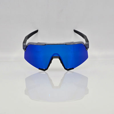 S3 TRANSLUCENT GREY / MATT BLACK - MIRROR BLUE LENS