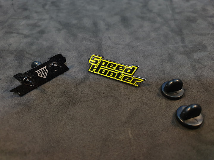 LOGO ENAMEL PIN - NEON YELLOW WITH STICKER