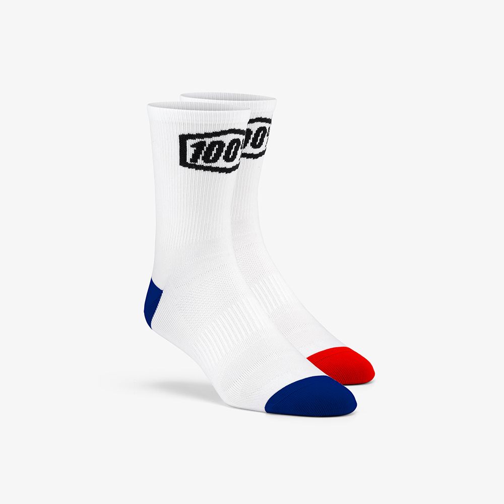 100% TERRAIN Socks - White - Speed Hunter SG