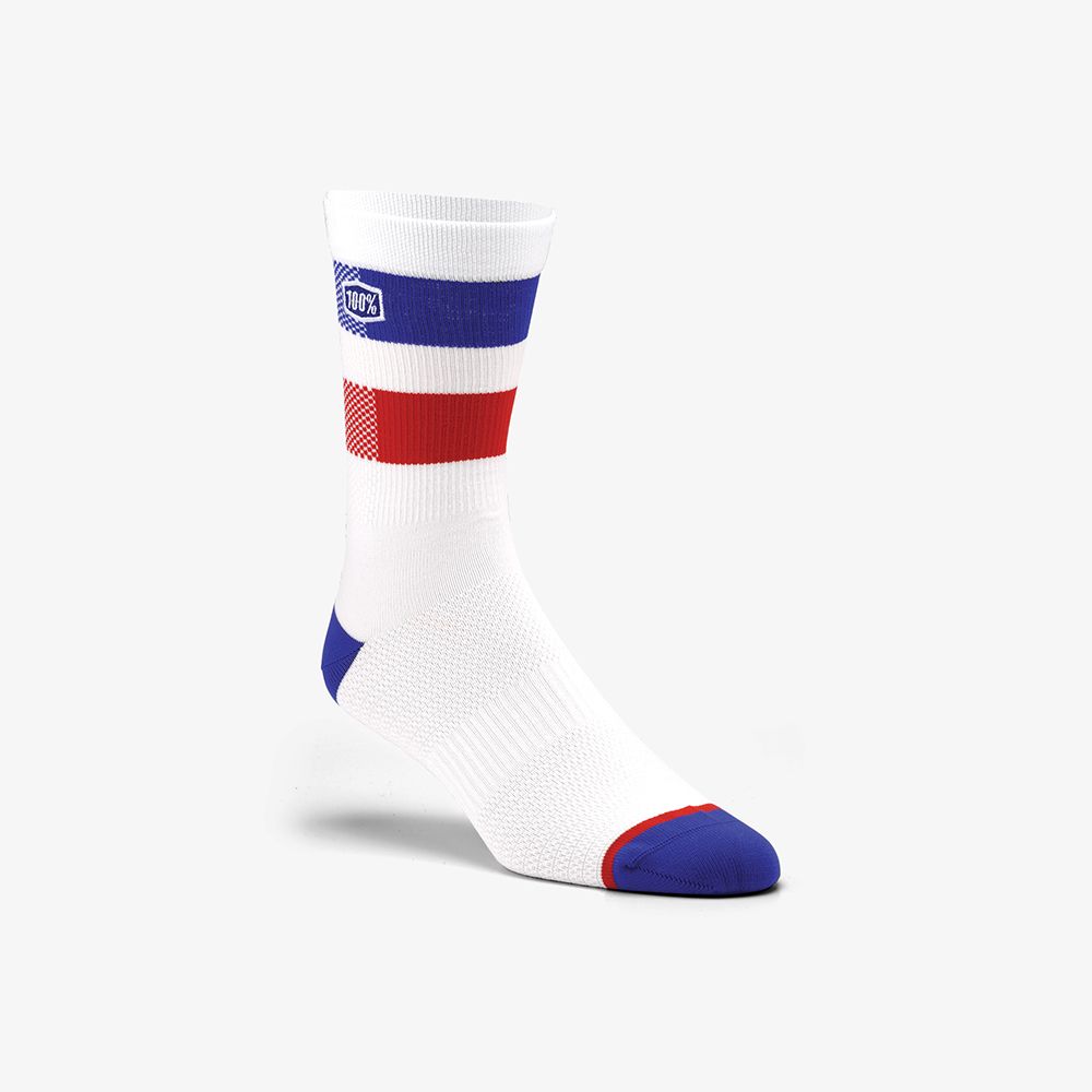 100%-FLOW PERFORMANCE SOCKS-WHITE - Speed Hunter SG