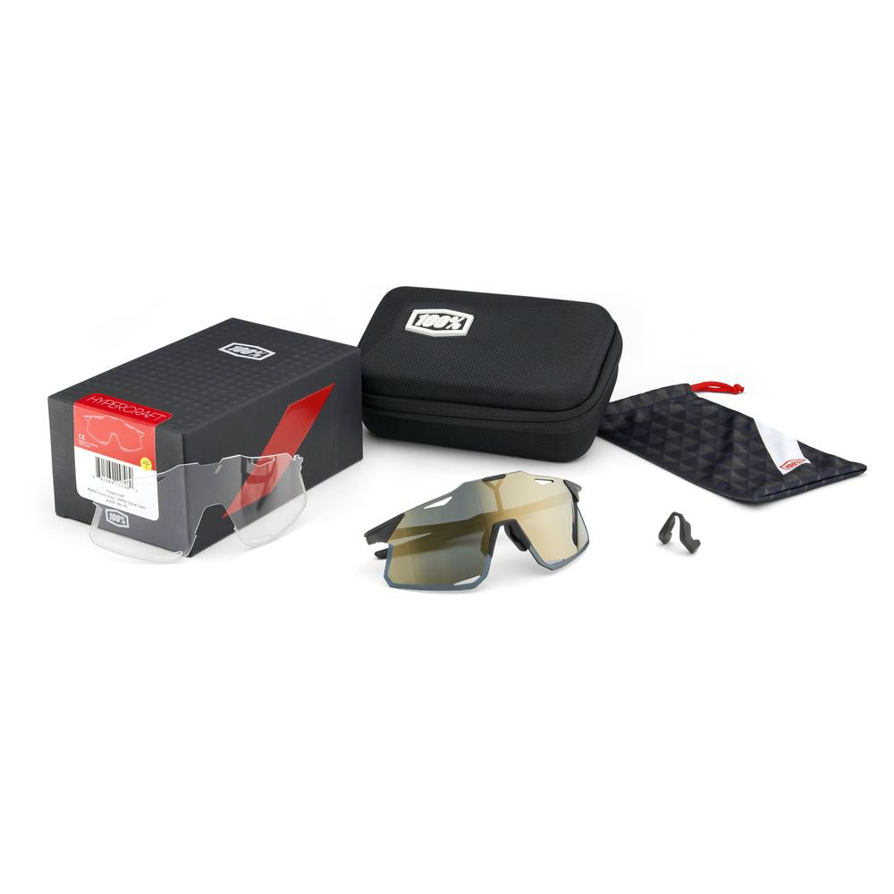 HYPERCRAFT® Matte Black Soft Gold Mirror Lens + Clear Lens HYPERCRAFT® Matte Black Soft Gold Mirror Lens + Clear Lens