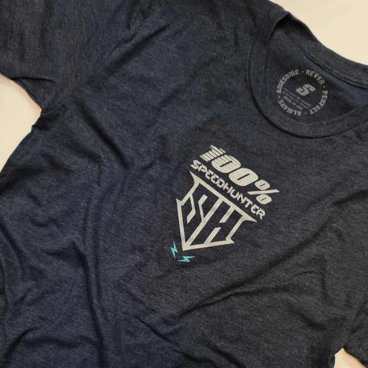SPEED HUNTER X 100% - TEE HEATHER NAVY - CYAN